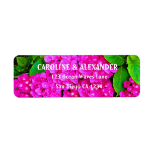 Elegant Hydrangea Pink Floral Return Address