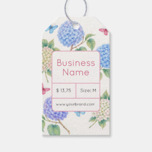 Elegant Hydrangea Price Tag with QR Code