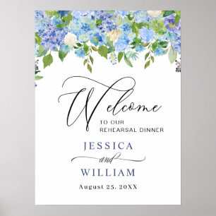 Elegant Hydrangea REHEARSAL DINNER Welcome Sign