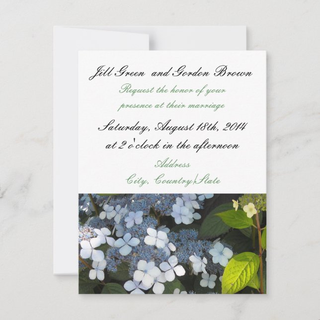 Elegant Hydrangea Wedding Invitation (Front)