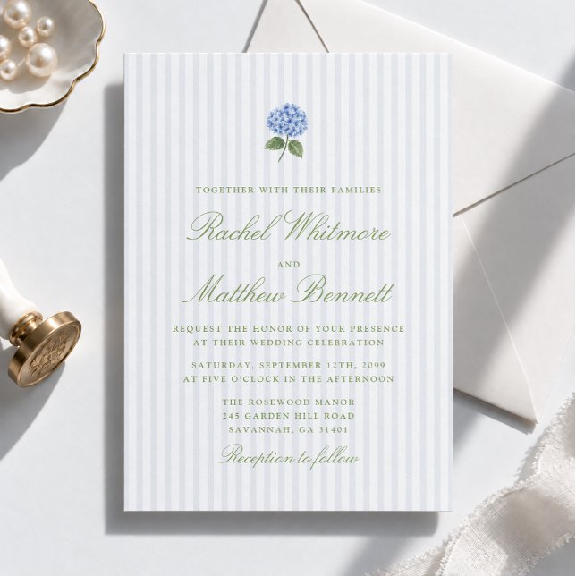 Elegant Hydrangea Wedding Invitation (Creator Uploaded)