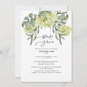 Elegant Hydrangea White Bridal Shower Invitation