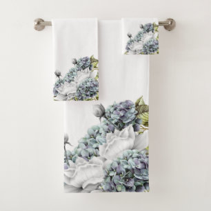Elegant Hydrangeas Bathroom Towel Set
