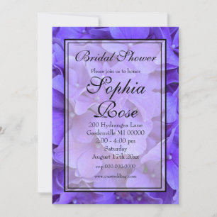 Elegant Hydrangeas Lavender purple Bridal shower Invitation