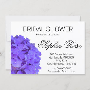 Elegant Hydrangeas Lavender purple Bridal shower Invitation