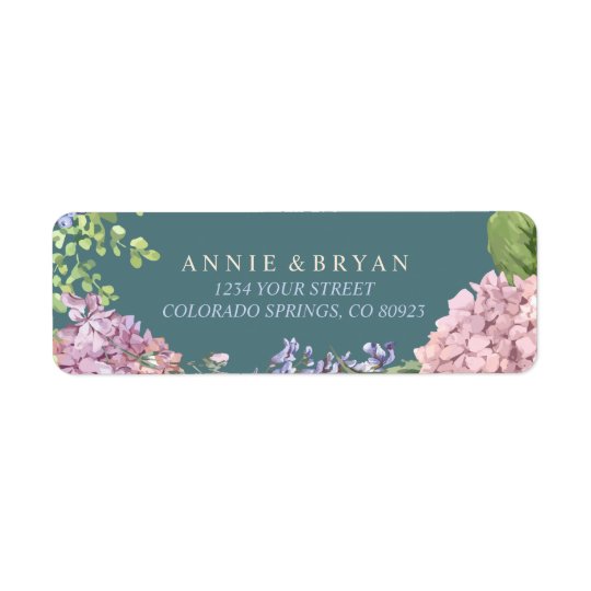 Elegant Hydrangeas Return Address Label