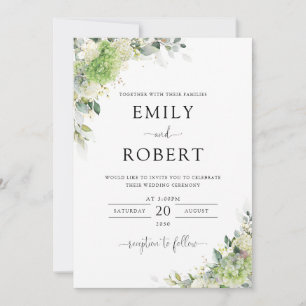 Elegant Hydrangeas Wedding Invitation