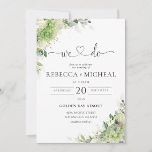 Elegant Hydrangeas Wedding Invitation