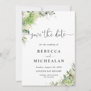 Elegant Hydrangeas Wedding Save The Date Invitation