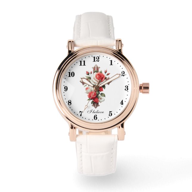 Elegant I believe Cross Religious  Watch (Front)