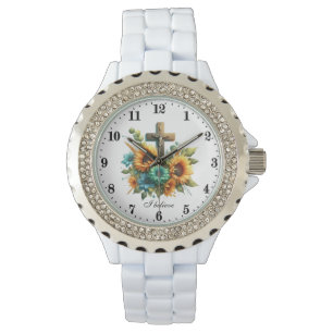 Elegant I believe Cross Religious  Watch