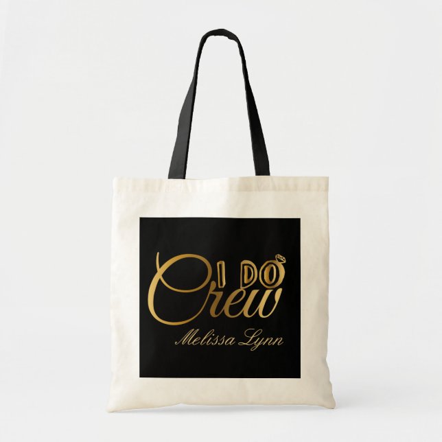 elegant I do crew personalize Wedding Tote Bag (Front)