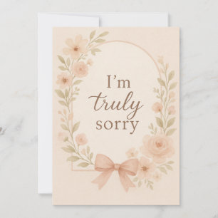 Elegant “I’m Truly Sorry” Flat Card Watercolor F