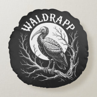 Elegant Ibis – Monochrome Wildlife - endangered Round Pillow