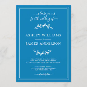 Elegant Ibiza Blue Wedding invitation