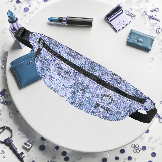 Elegant ice blue mosaic, modern fanny pack (Creator Uploaded)