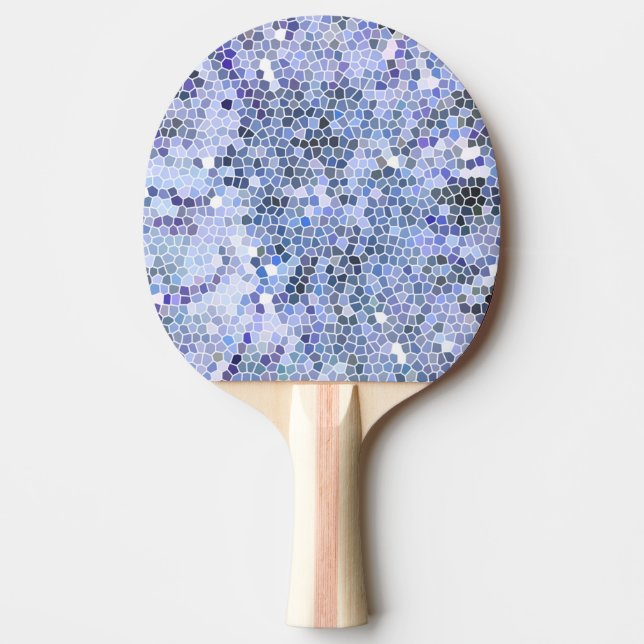 Elegant ice blue mosaic, modern ping pong paddle (Front)