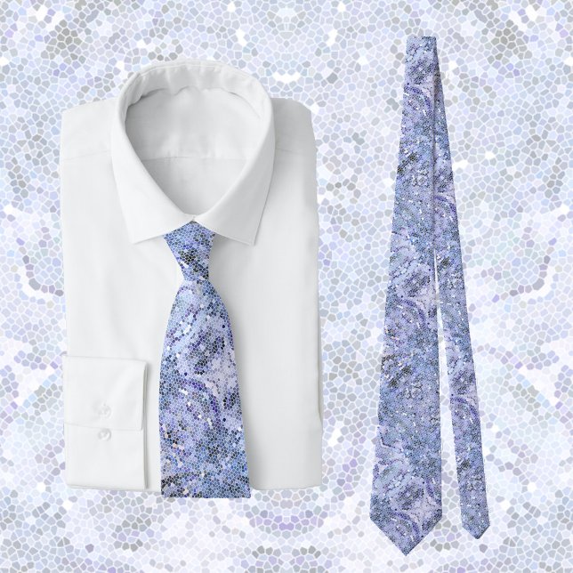 Elegant ice blue mosaic, modern tie (Creator Uploaded)