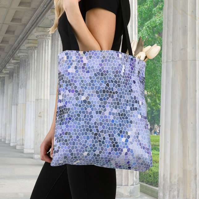 Elegant ice blue mosaic tote bag (Creator Uploaded)