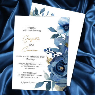 Elegant Ice Blue Winter Floral Invitation