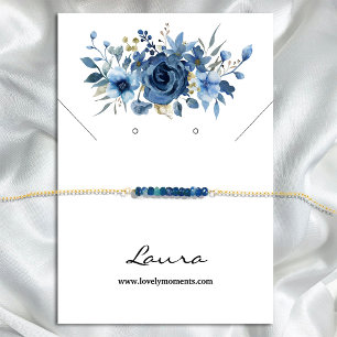 Elegant Ice Blue Winter Floral Stud Earring Business Card