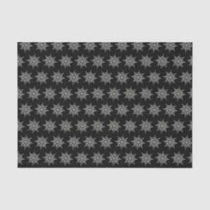 Elegant Ice Crystals Pattern on Black Tissue Paper