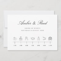 Elegant Icons Wedding Timeline Order of Events 