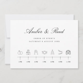 Elegant Icons Wedding Timeline Order of Events 