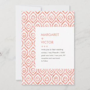 Elegant Ikat pattern Wedding Invitation