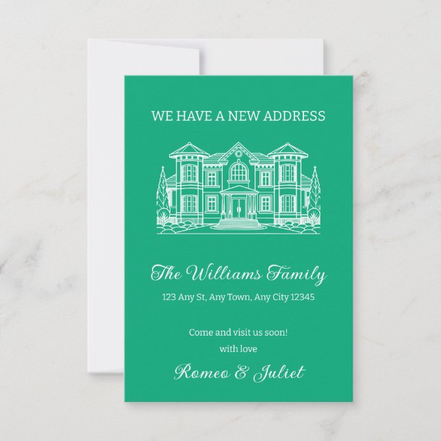 Elegant Illustrated New Home Announcement (Front)