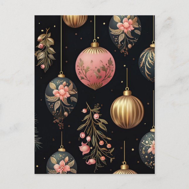 Elegant illustration of Christmas tree bullets Postcard (Front)