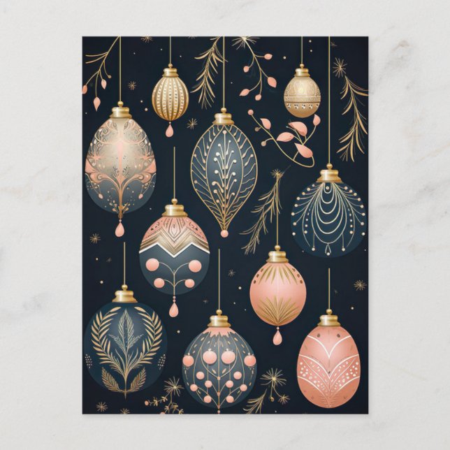 Elegant illustration of Christmas tree bullets Postcard (Front)