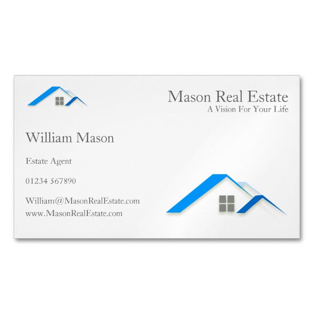 Élégant Immobilier Maison sur toit - Carte de visi (devant)
