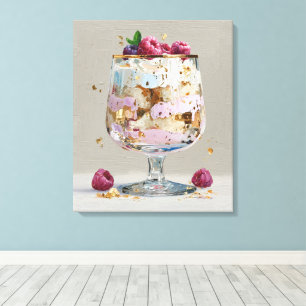 Elegant Impasto Raspberry Dessert Canvas Print