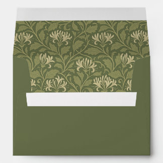 Elegant In Bloom Floral Green Wedding Envelope