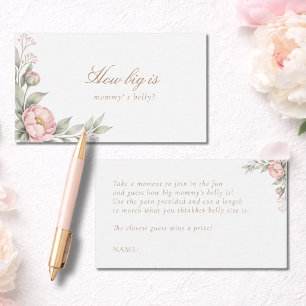 Elegant In Bloom How Big Is Mommy's Belly Ticket Enclosure Card
