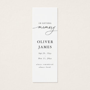 Elegant in Loving Memory Funeral Bookmarks