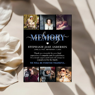 Elegant In Loving Memory Photo Collage Keepsake Th Thank You Card