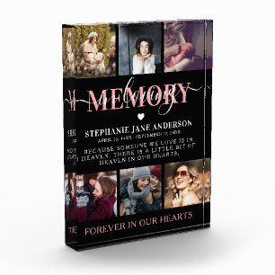 Elegant In Loving Memory Photo Collage Memorial Block
