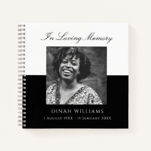 Elegant In Loving Memory Photo Funeral Guest Book