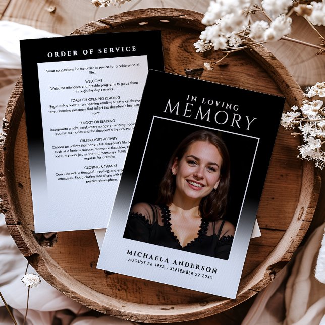 Elegant In Loving Memory Photo Funeral/Memorial  Program (Creator Uploaded)