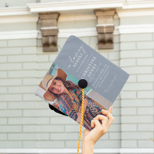 Elegant In Loving Memory Photo Graduate Graduation Cap Topper