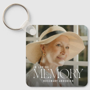 Elegant In Loving Memory Photo Keepsake Keychain