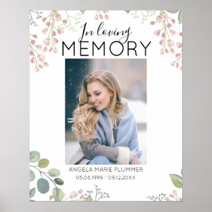 Elegant In Loving Memory Photo Memorial Poster