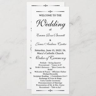 Elegant In Loving Memory Wedding Program
