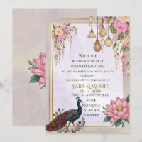 Elegant Indian Ring Ceremony Invitation