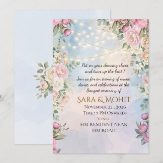 Elegant Indian Wedding Sangeet Night Invitation