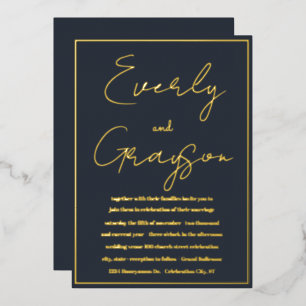 Elegant Indigo Blue & Gold Wedding    