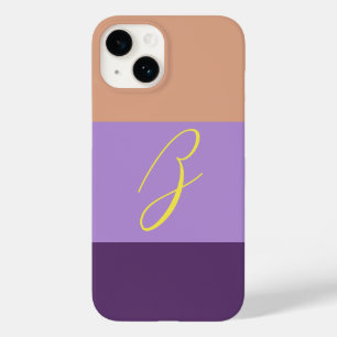 Elegant Indigo Colorblock Monogram Initial Letter Case-Mate iPhone 14 Case