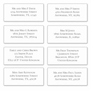 Elegant Individual Guest Name and Address Shipping